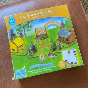 Three Little Pigs toy house and storybook